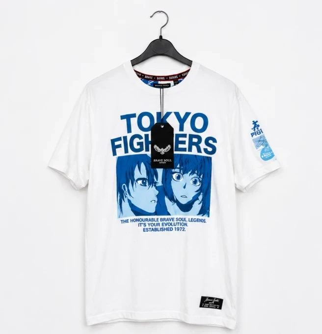 T-shirt Brave Soul Tokyo Fighters blanc - Neuf avec étiquette - Taille M